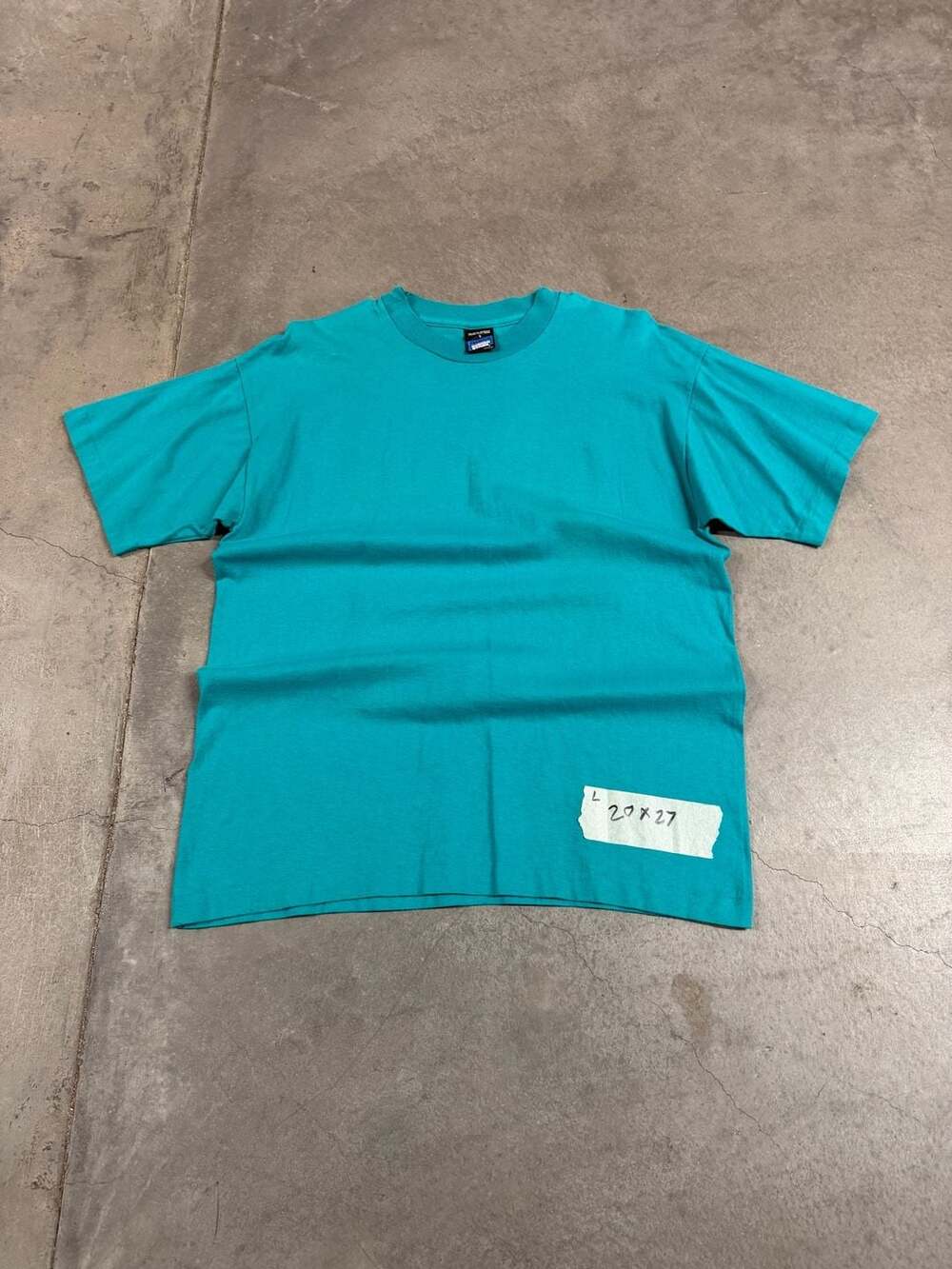 Vintage 90s Screen Stars Premium Teal Solid T-Shirt Size L